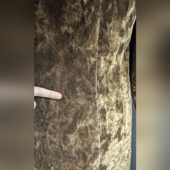 Vintage 1950's Crushed Velvet Ribbon Detail Coat - Picture 15 of 16